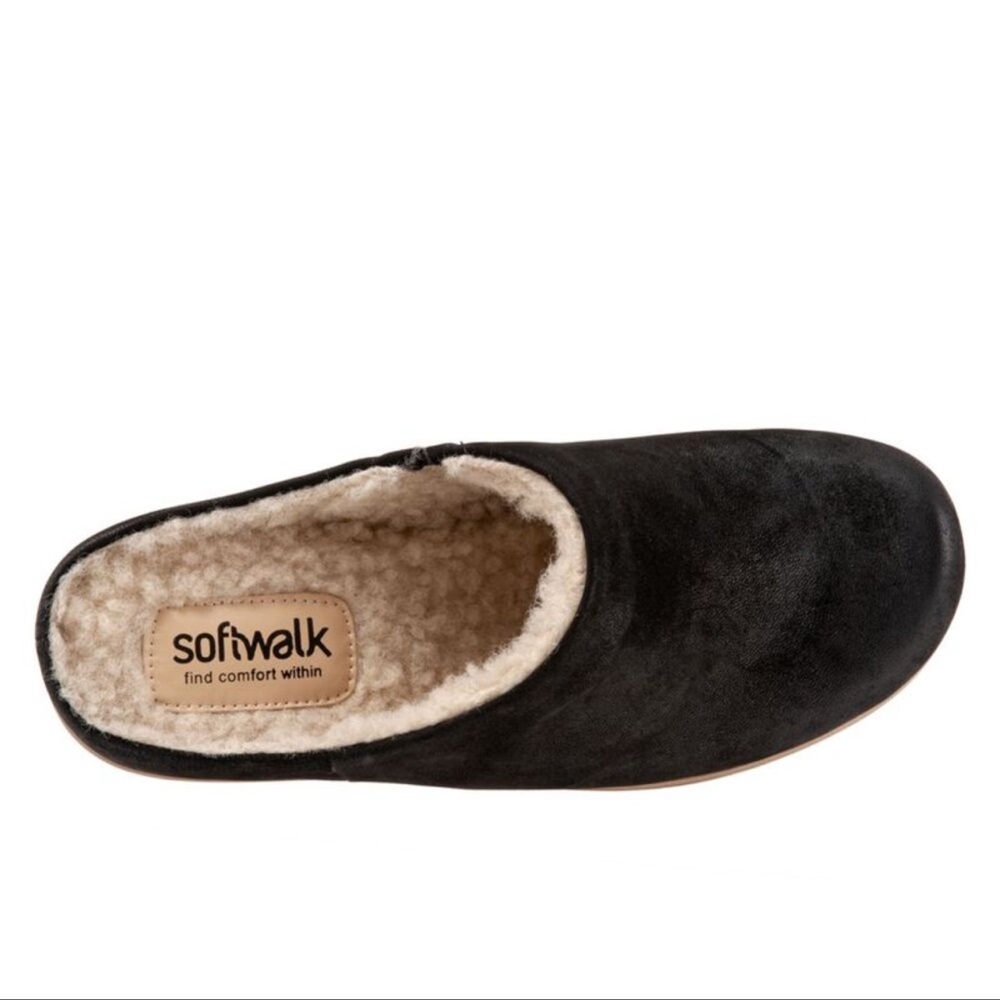 Softwalk Madison Plush S2268-004 Womens Black Clog Sandals Shoes